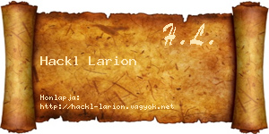 Hackl Larion névjegykártya